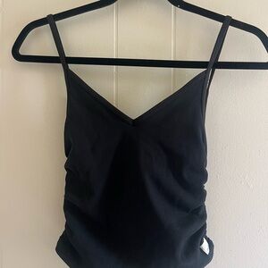 Vuori Black Fitted Camisole with Spaghetti Straps